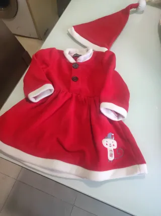 Vestido Papa Noel niña + gorro