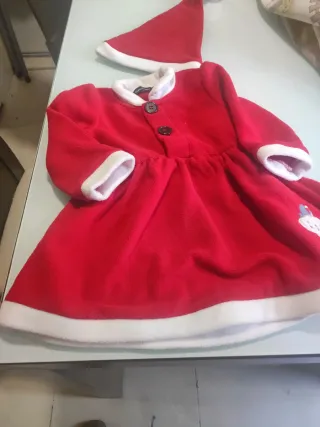 Vestido Papa Noel niña + gorro