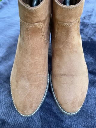 Botines de ante mujer beige/marrón