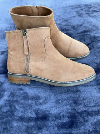 Botines de ante mujer beige/marrón