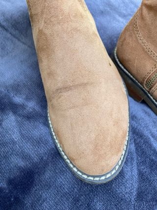 Botines de ante mujer beige/marrón