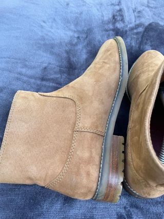 Botines de ante mujer beige/marrón