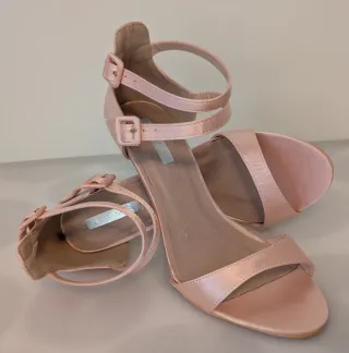 Zapatos de tacón Lost Ink raso rosa talla 39 wide