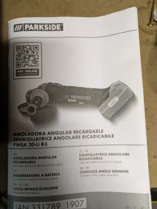Amoladora Angular Parkside Recargable