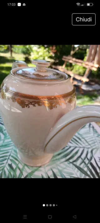 Teiera Rosenthal Porcellana Oro Anni '30