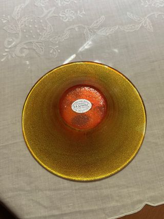 Porta Cioccolatini in vetro di Murano Rosso Oro
