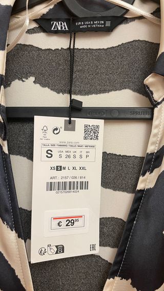 Vestido mini Zara Cebra Talla S