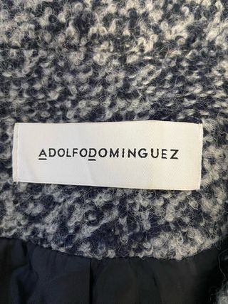 Abrigo Adolfo Dominguez Azul Jaspeado Talla 42