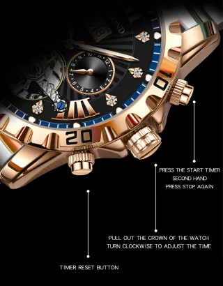 Reloj Automático Binbond Hombre Oro y Plata