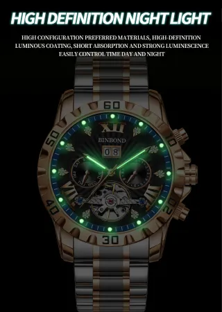 Reloj Automático Binbond Hombre Oro y Plata