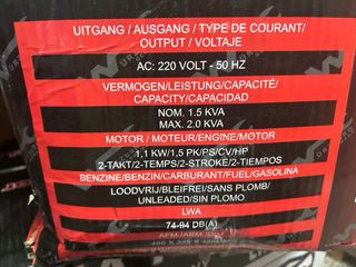 Generador Inverter W-1800 Gasolina SOLO HOY