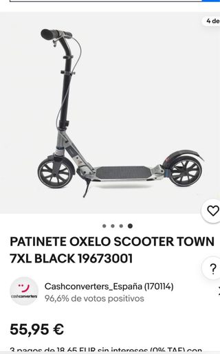 Patinete Oxelo Scooter Town 7XL Negro