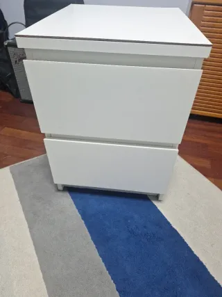 Mesilla Noche Ikea Malm 2 Cajones Blanca