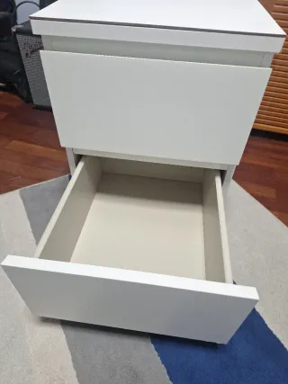 Mesilla Noche Ikea Malm 2 Cajones Blanca