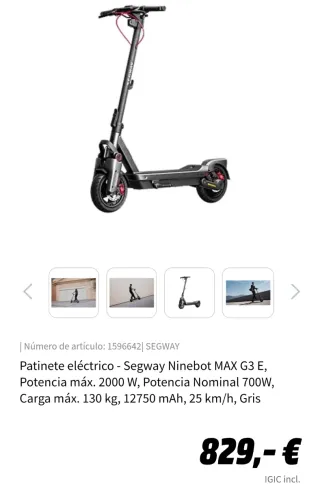 Patinete eléctrico Segway Ninebot Max G3