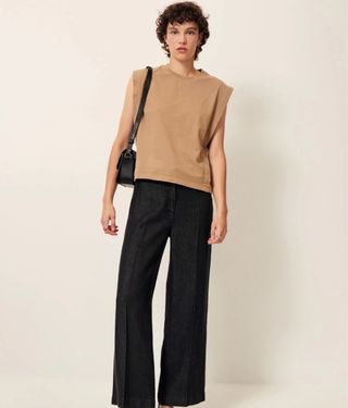 Camiseta Sessun sin mangas marrón