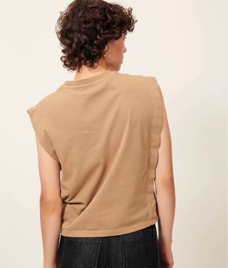 Camiseta Sessun sin mangas marrón