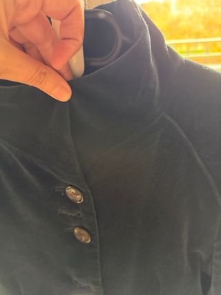 Chaqueta terciopelo cuello Mao azul pato