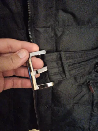 Abrigo Zara Negro Plumas Talla XL muy bueno