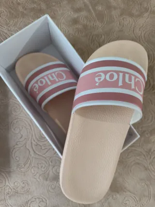 Chanclas Chloé Mujer Beige y Rosa