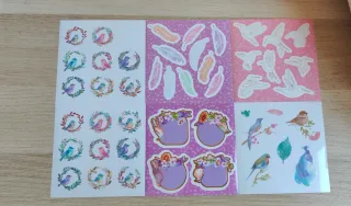 Lote scrapbooking plumas pájaros