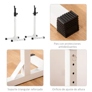 Soporte para Barras de  Pesas Acero Ajustable
