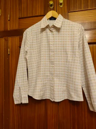 Blusa cuadros beige talla 42