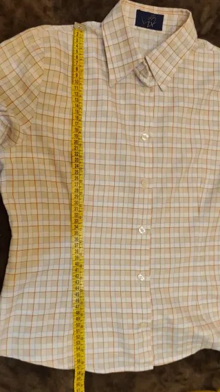 Blusa cuadros beige talla 42