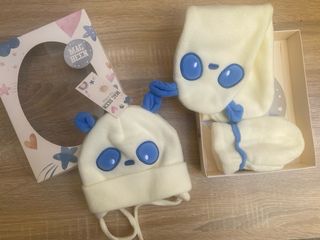 Conjunto Gorro ,Manoplas  y bufanda Panda Mac Been