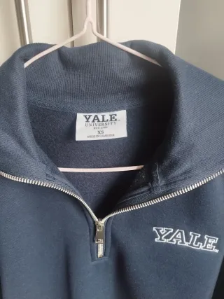 Sudadera Yale Media Cremallera Azul