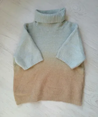 Jersey Angora Mercredi Talla 40 Beige Dorado y azu