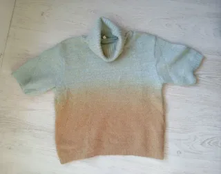 Jersey Angora Mercredi Talla 40 Beige Dorado y azu