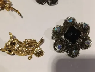 Conjunto broches y pendientes de bisuteria