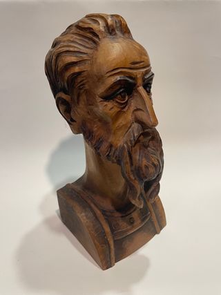 Busto Don Quijote Talla Madera Artesanal