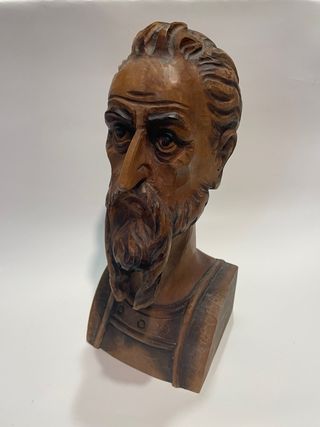 Busto Don Quijote Talla Madera Artesanal