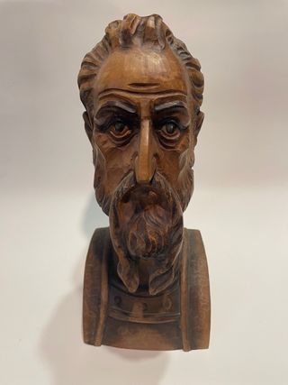 Busto Don Quijote Talla Madera Artesanal