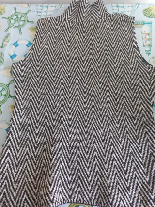 Jersey sin mangas mujer zigzag, elástico, de lana