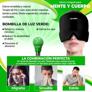 Pack Gorro Migrañas + Bombilla Luz Verde