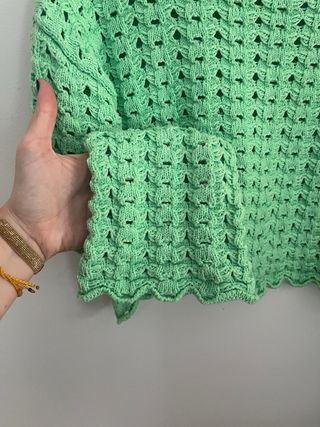 Jersey Zara verde crochet talla S