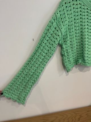 Jersey Zara verde crochet talla S