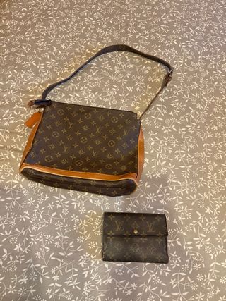 Lote Bolso y Monedero Louis Vuitton Marrón