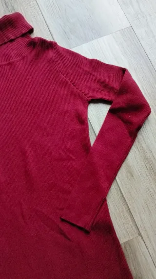 Abito tubino collo alto bordeaux