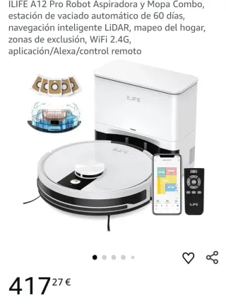 Robot Aspirador ILIFE A12 Pro con Base