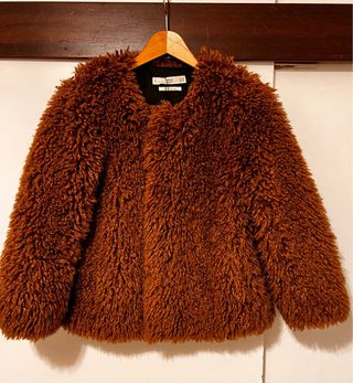 Chaqueta pelo Mango Caramelo Talla XS