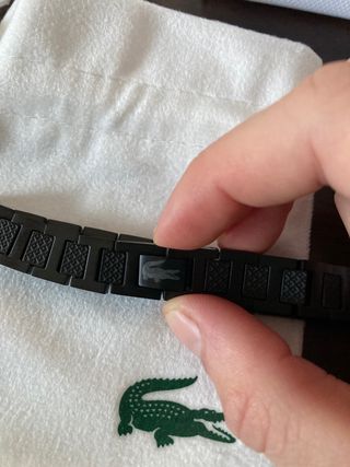 Pulsera Lacoste Negra Acero Inoxidable
