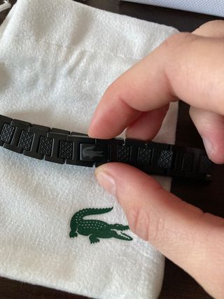 Pulsera Lacoste Negra Acero Inoxidable