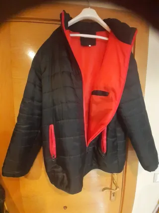 Parka Anorak Unisex Negra y Roja