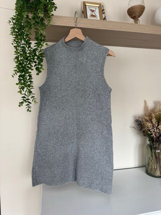 Vestido punto Lefties gris sin mangas