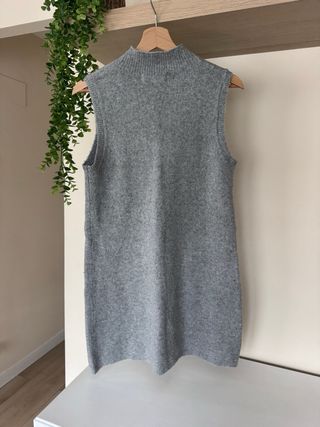 Vestido punto Lefties gris sin mangas