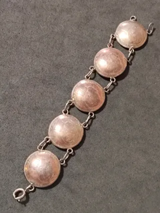 Pulsera Antigua Monedas Plata